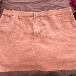 Brand new forever 21+ pink corduroy skirt!